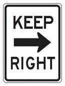 24 x 18 in. Engineer Grade Keep Right Sign in White