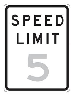 18 x 12 in. Engineer Grade Reflective Aluminum Sign in White - SPEED LIMIT 10