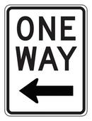 24 x 18 in. Engineer Grade One Way Left Arrow Sign in White