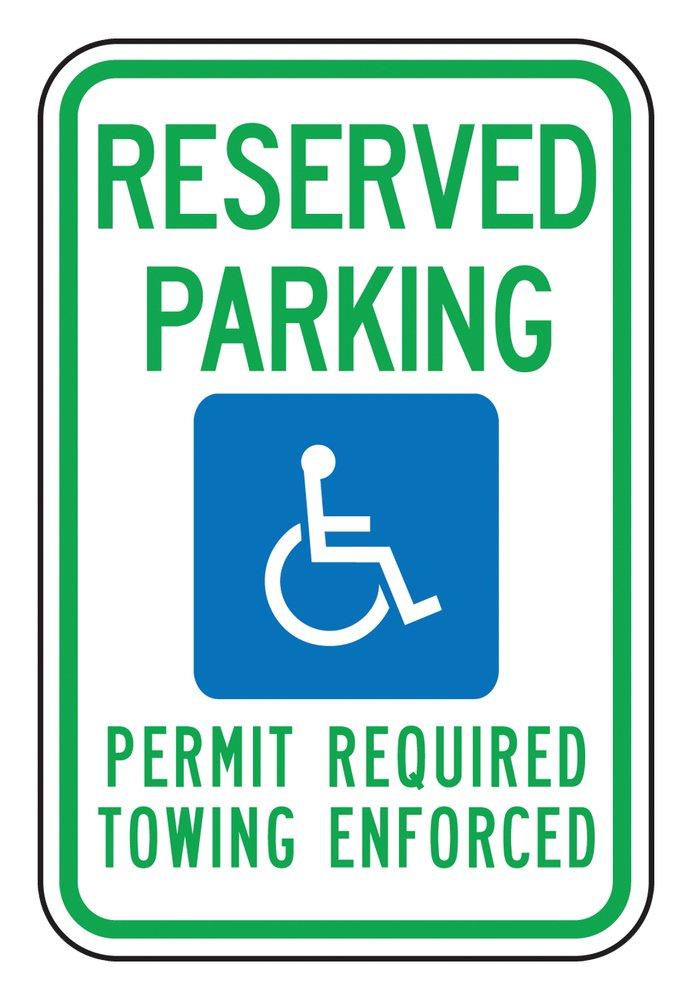 Accuform Signs White 18 x 12 in. Engineer Grade Reserved Parking Permit Required Towing Enforced Sign 