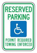 18 x 12 in. Engineer Grade Reflective Aluminum Sign in White - RESERVED PARKING PERMIT REQUIRED TOWING ENFORCED