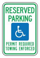 Accuform Signs White 18 x 12 in. Engineer Grade Reserved Parking Permit Required Towing Enforced Sign 