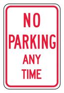 18 x 12 in. Engineer Grade Reflective Aluminum Sign in White - NO PARKING ANY TIME