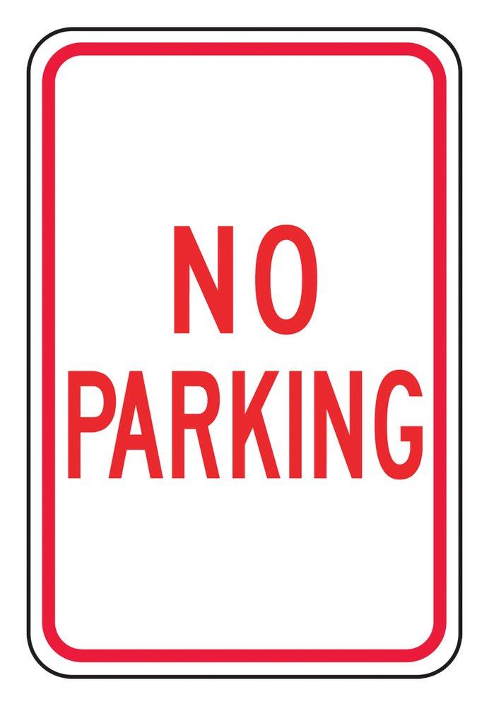 Accuform Signs White 18 x 12 in. Engineer Grade No Parking Sign 