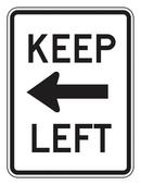 24 x 18 in. Engineer Grade Keep Left Sign in White
