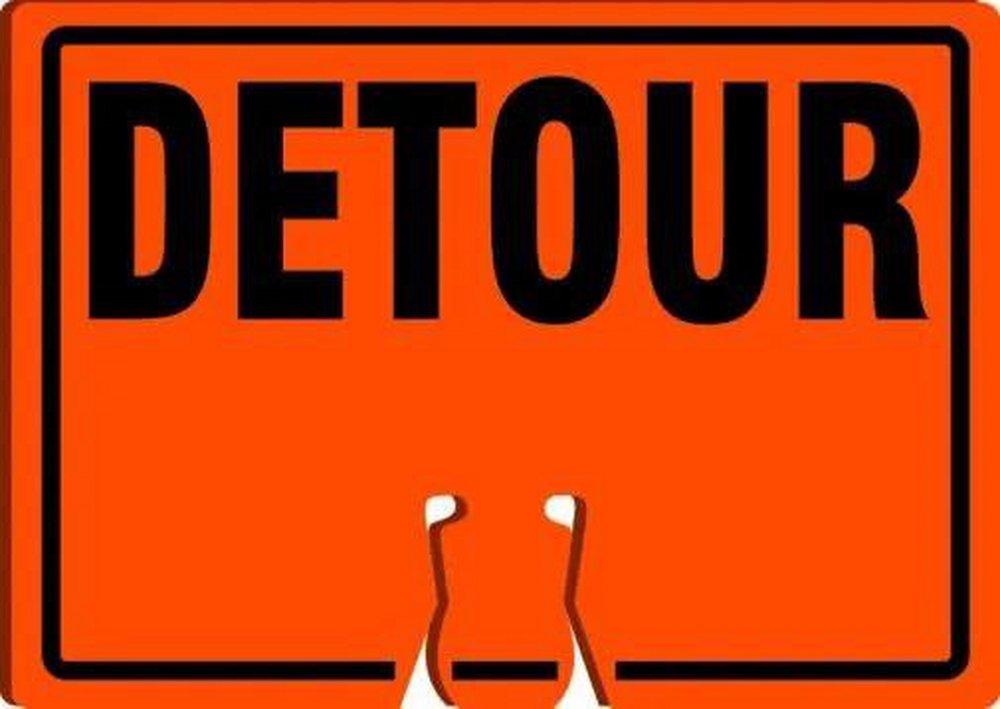 Accuform Orange 10 x 14 in. Cone Detour Sign 