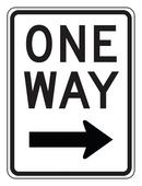 24 x 18 in. Engineer Grade One Way Right Arrow Sign in White