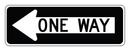 12 x 36 in. Engineer Grade One Way Left Arrow Sign in White