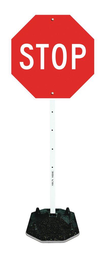 Accuform Signs White Steel Portable Sign Stand with Rubber Base 