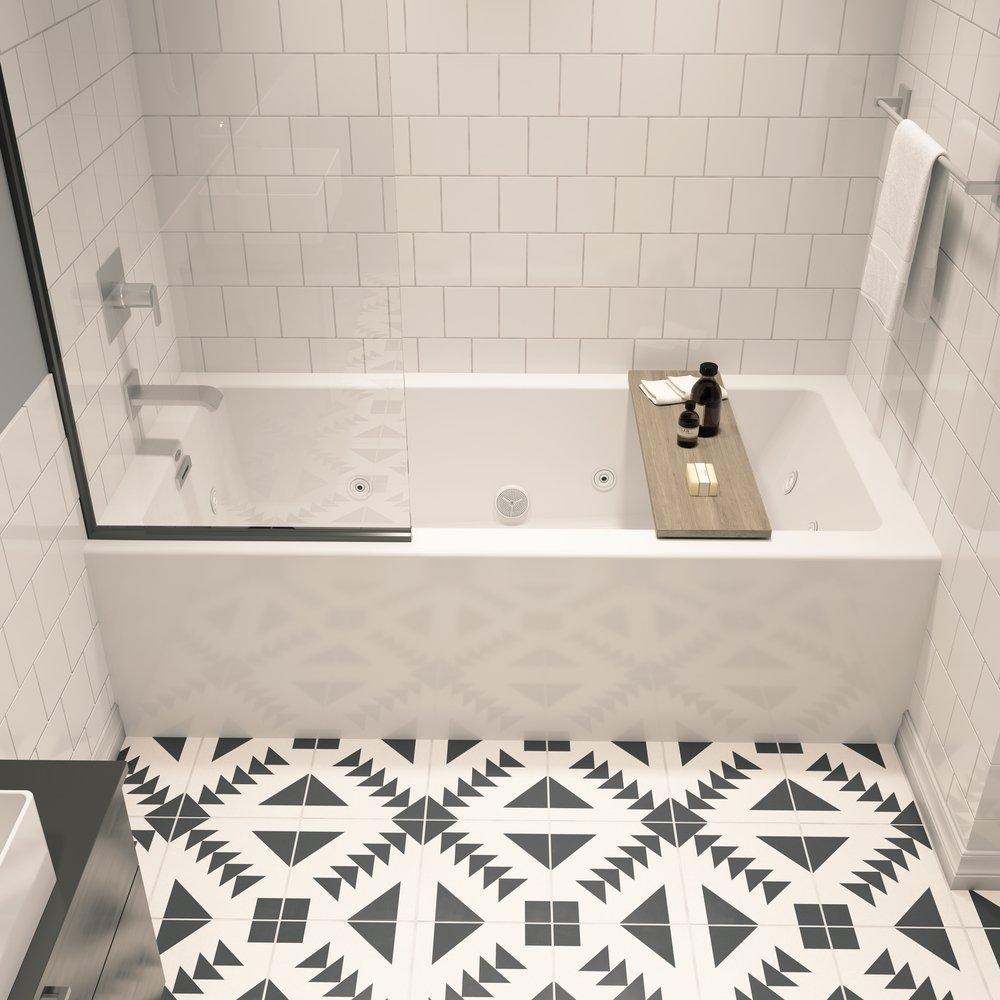 JACUZZI&reg; White 66 x 32 in. Soaker Alcove Bathtub Right Drain 