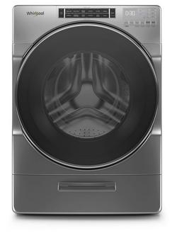 27 in.  5.0 cu. ft. Electric Front Load Washer in Chrome Shadow