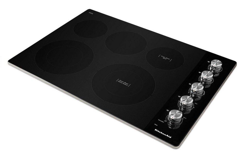 KitchenAid Black/Stainless Steel 5 Burner Radiant Cooktop 