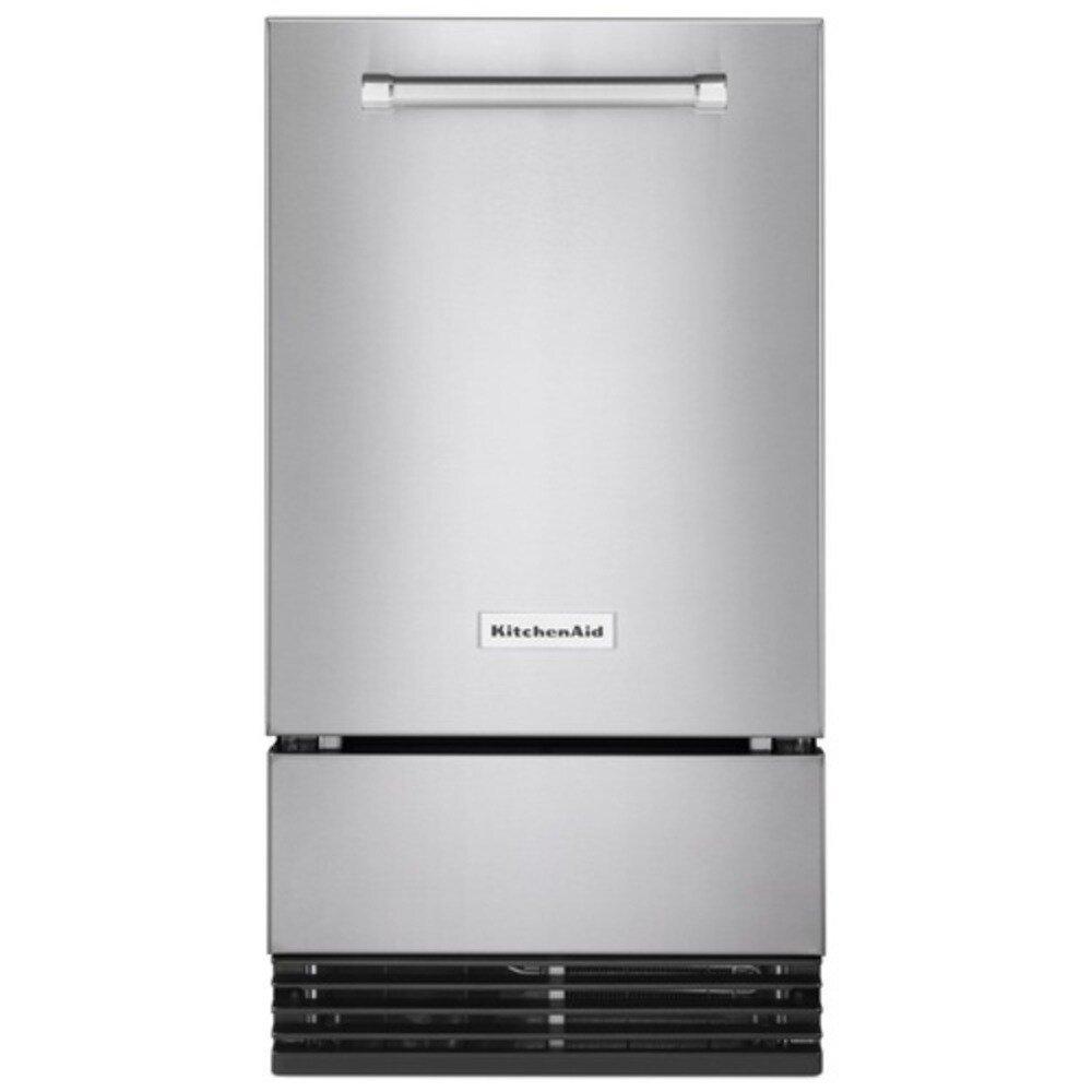 KitchenAid PrintShield Stainless Steel 34-3/8 in. 35 lb Ice Maker 