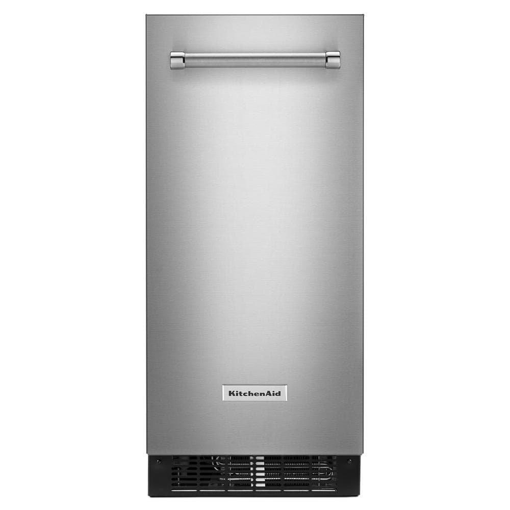 KitchenAid PrintShield Stainless Steel 34-1/16 in. 25 lb Ice Maker 