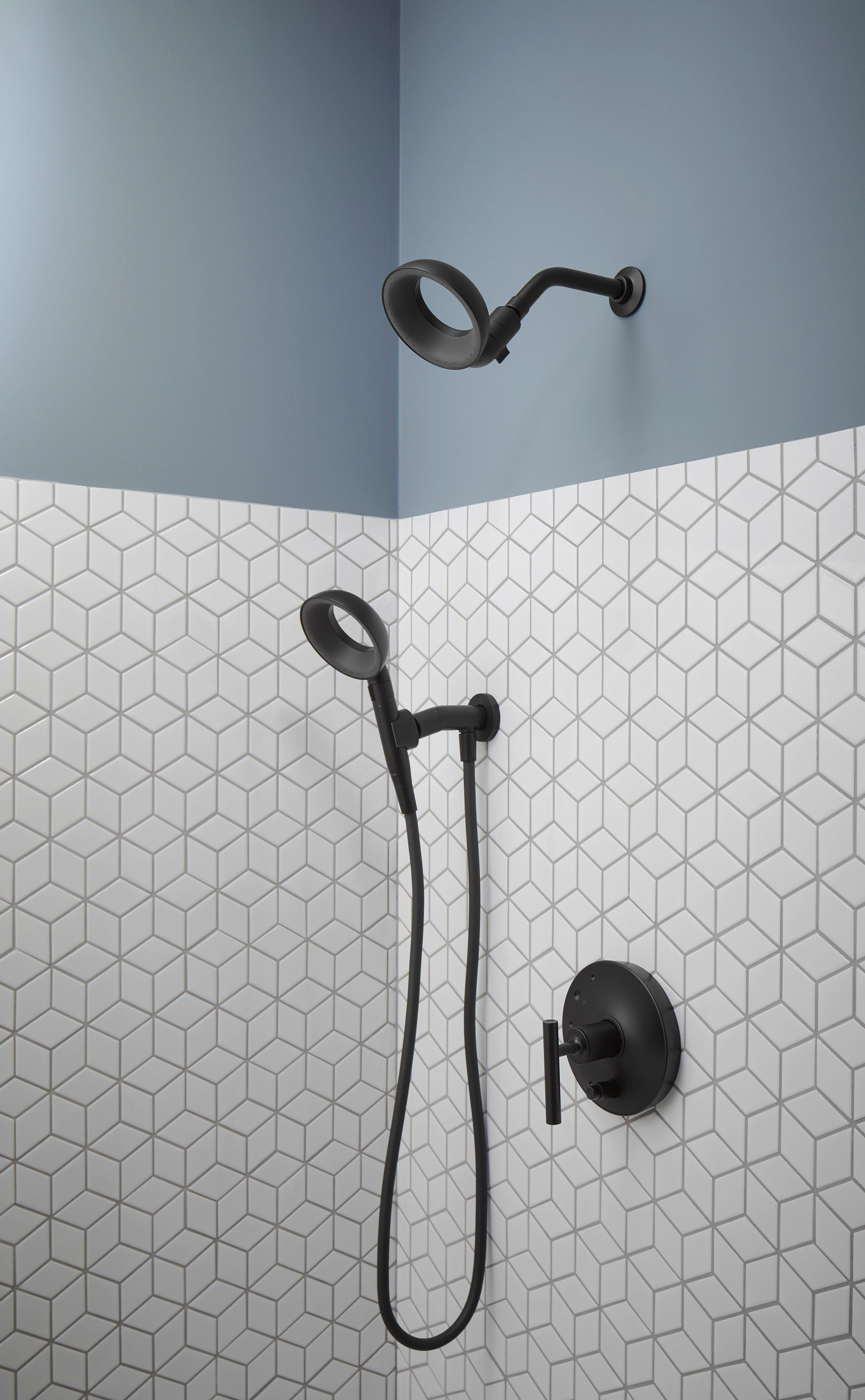 KOHLER Matte Black Single Handle Pressure Balancing Valve Trim 