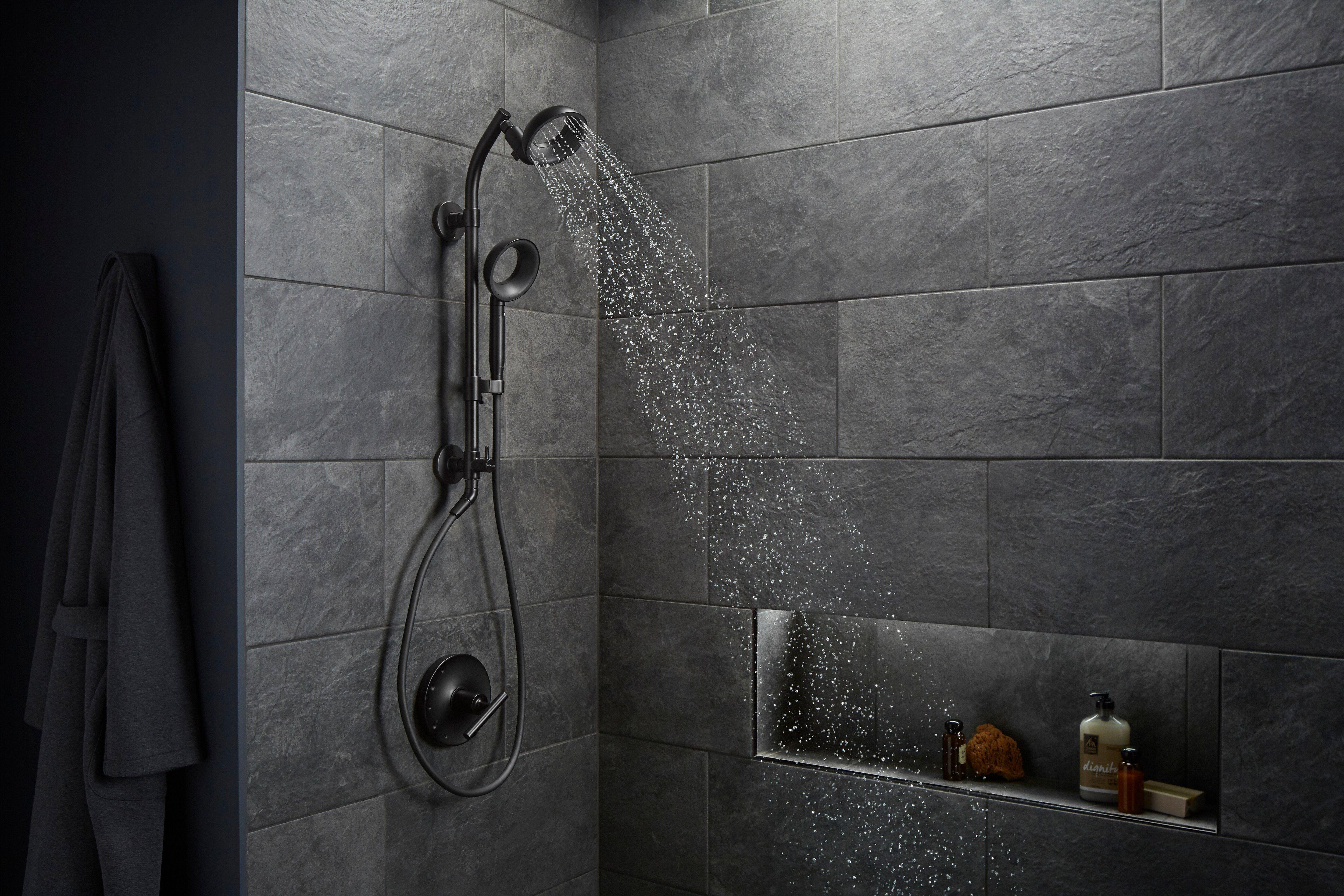 KOHLER Matte Black Single Handle Pressure Balancing Valve Trim 