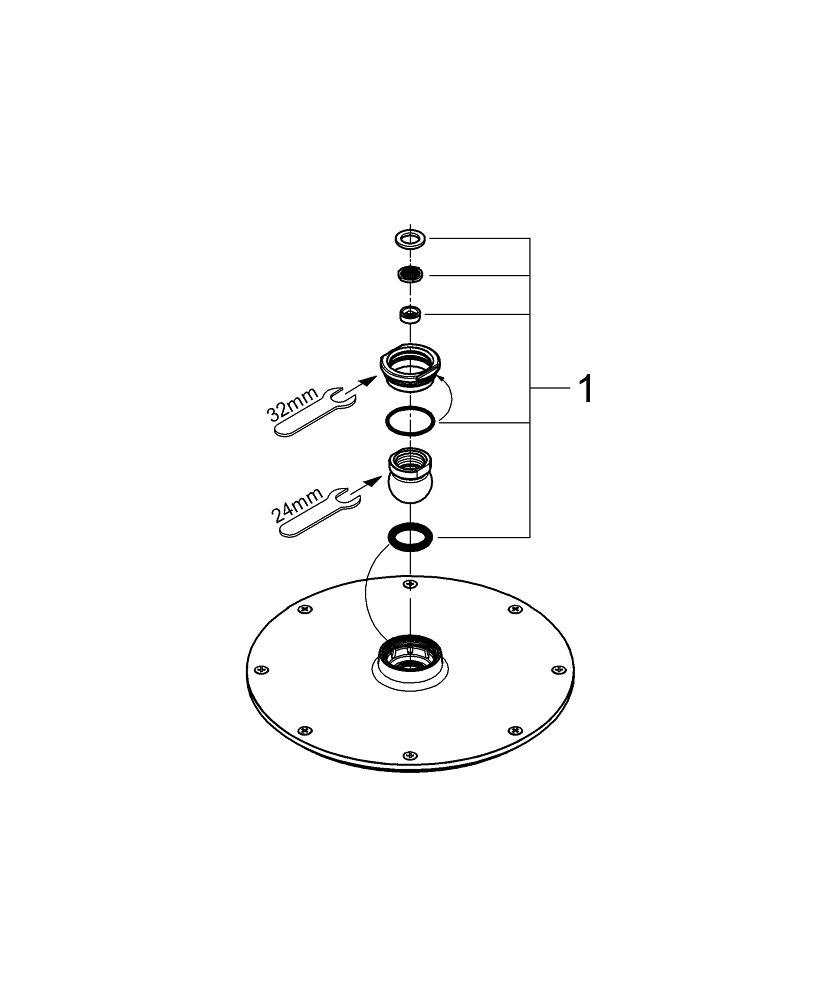 GROHE StarLight&reg; Chrome Single Function Rain Showerhead 