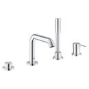 GROHE StarLight® Chrome 6.3 gpm 4-Hole Deck Mount Roman Tub Faucet with Single Lever Handle and Handshower 