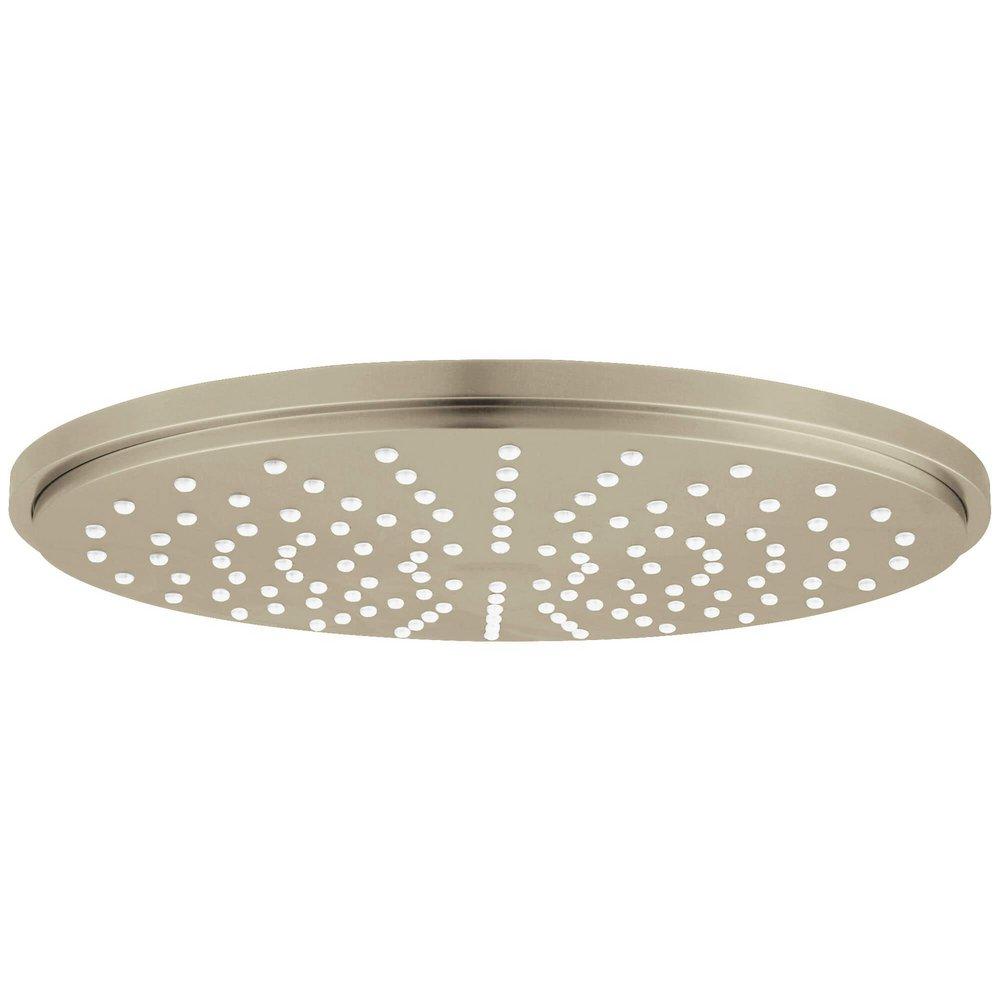 GROHE StarLight&reg; Brushed Nickel Single Function Rain Showerhead 
