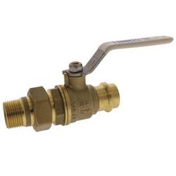 1 in. Copper Alloy Full Port Press x Union MIPT 250# Ball Valve