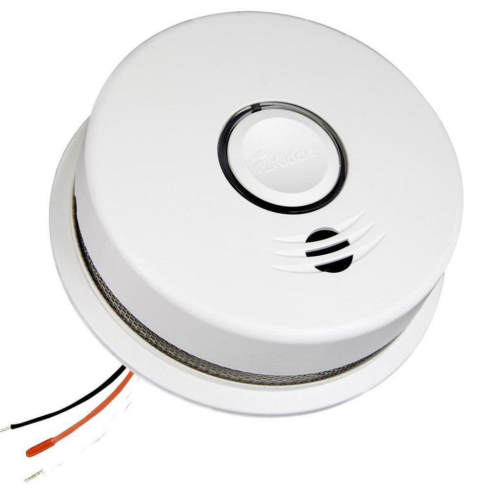 Kidde Lithium Battery Powered Wireless AC Hardwired Smoke Alarm in White 