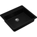 25 x 22 in. No Hole Composite Single Bowl Drop-in Kitchen Sink in Black