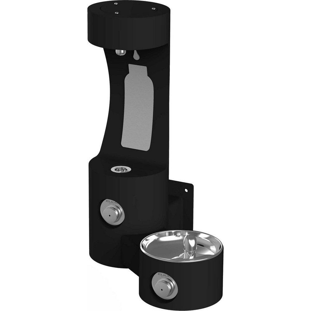 Elkay Black Wall Mount Drinking Fountain and Bottle Filling Station 