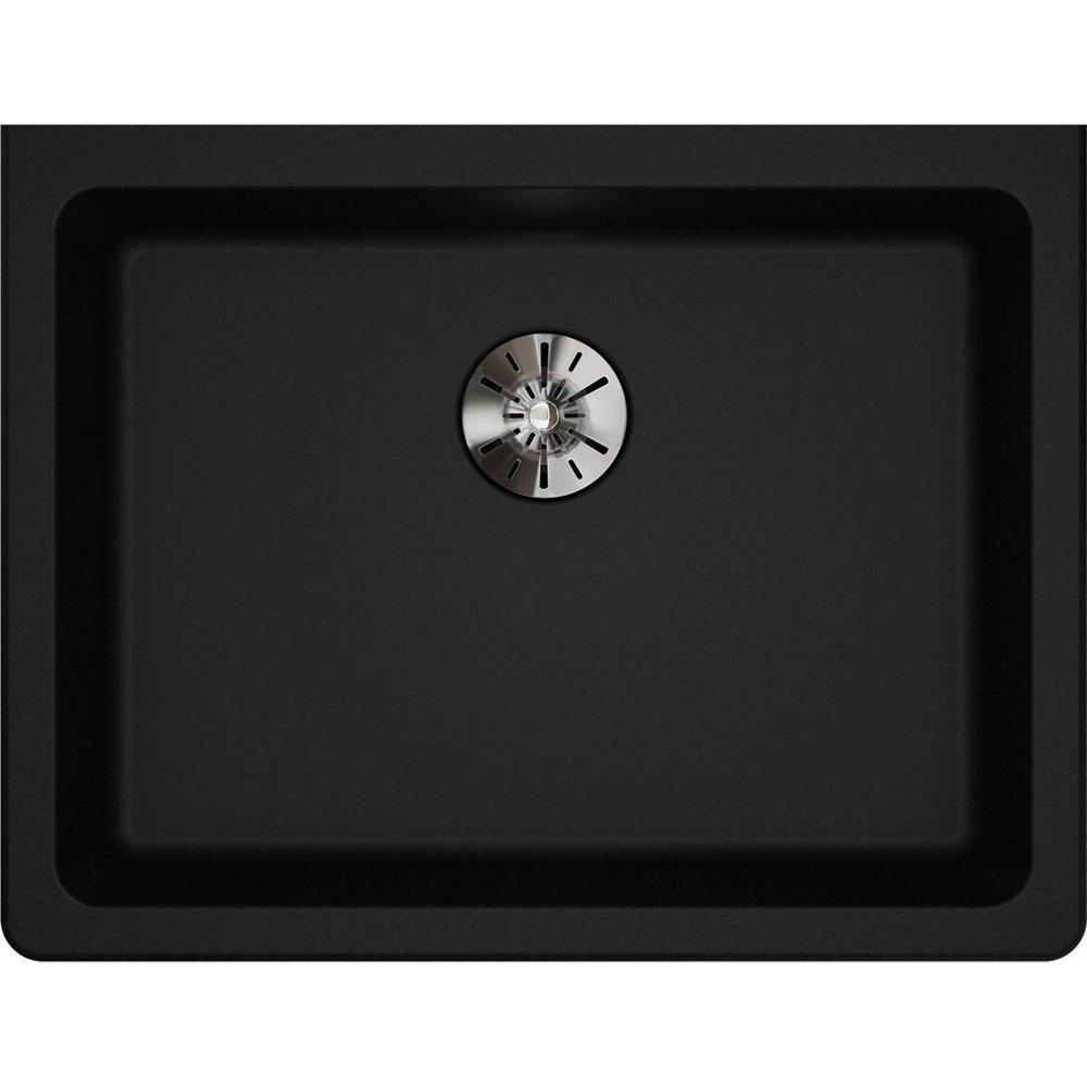 Elkay Black 25 x 18-1/2 in. No Hole Composite Single Bowl Undermount Kitchen Sink 