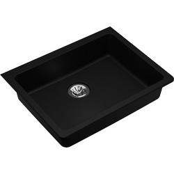 25 in. Undermount Composite Single Bowl Kitchen Sink in Black