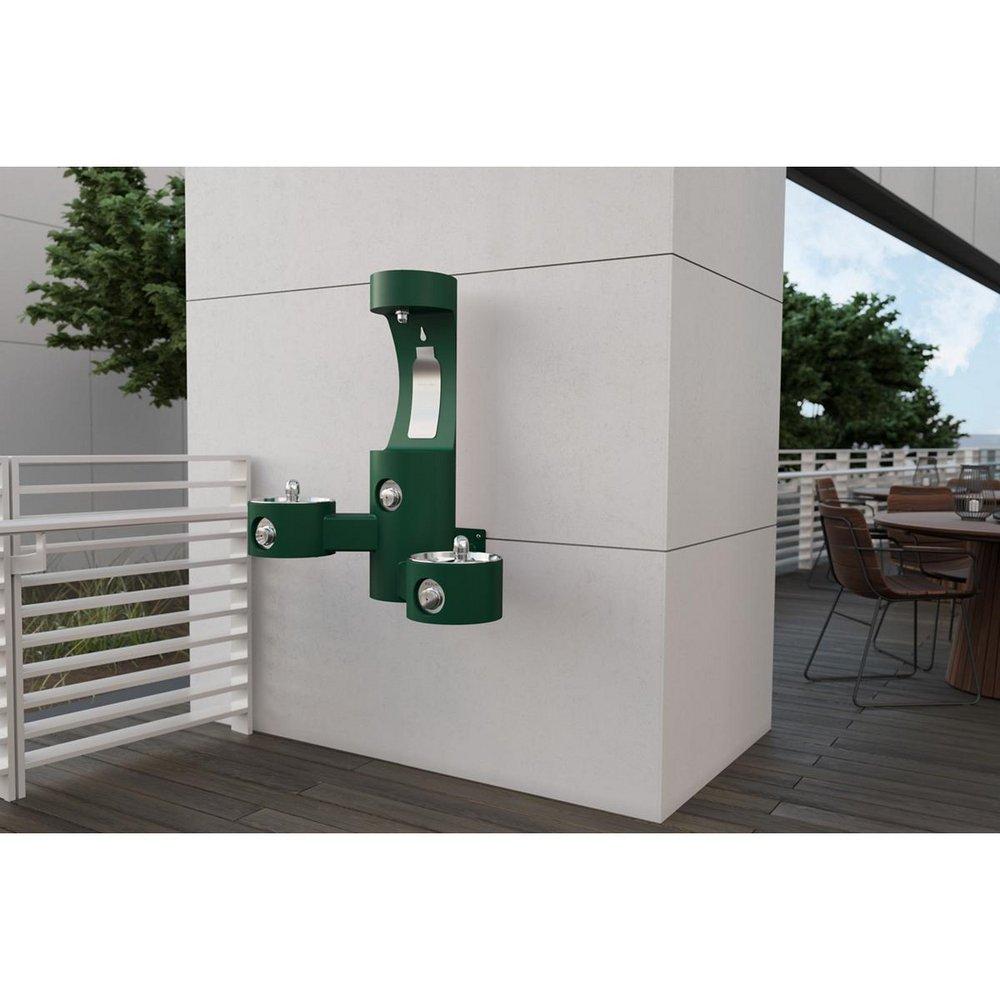 Elkay Evergreen Wall Mount Bi-Level Drinking Fountain and Bottle Filling Station 