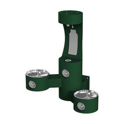 Non-Filtered Non-Refrigerated Wall Mount Outdoor Bottle Filling Station with Bi-Level Bubbler in Evergreen
