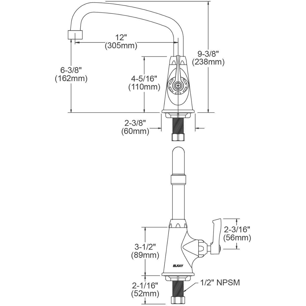 Elkay Blue Outdoor Wall Mount Bi-Level Drinking Fountain 