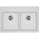 Elkay White 33 x 22 in. No Hole Composite Double Bowl Drop-in Kitchen Sink 