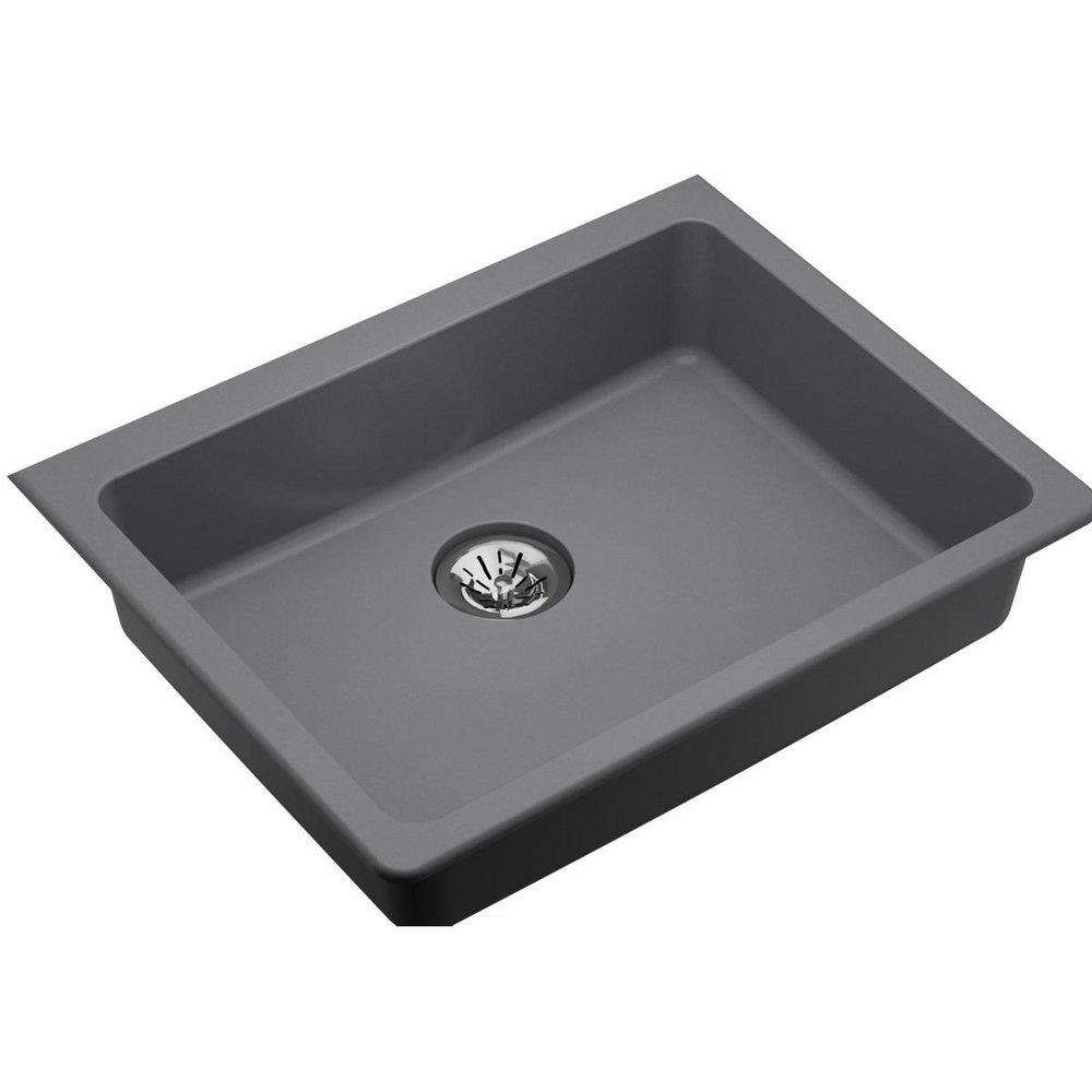 Elkay Greystone 25 x 18-1/2 in. No Hole Composite Single Bowl Undermount Kitchen Sink 