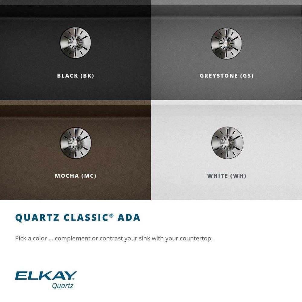 Elkay White 33 x 18-1/2 in. No Hole Composite Double Bowl Undermount Kitchen Sink 