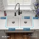 Elkay White 33 x 18-1/2 in. No Hole Composite Double Bowl Undermount Kitchen Sink 