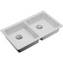 Elkay White 33 x 18-1/2 in. No Hole Composite Double Bowl Undermount Kitchen Sink 