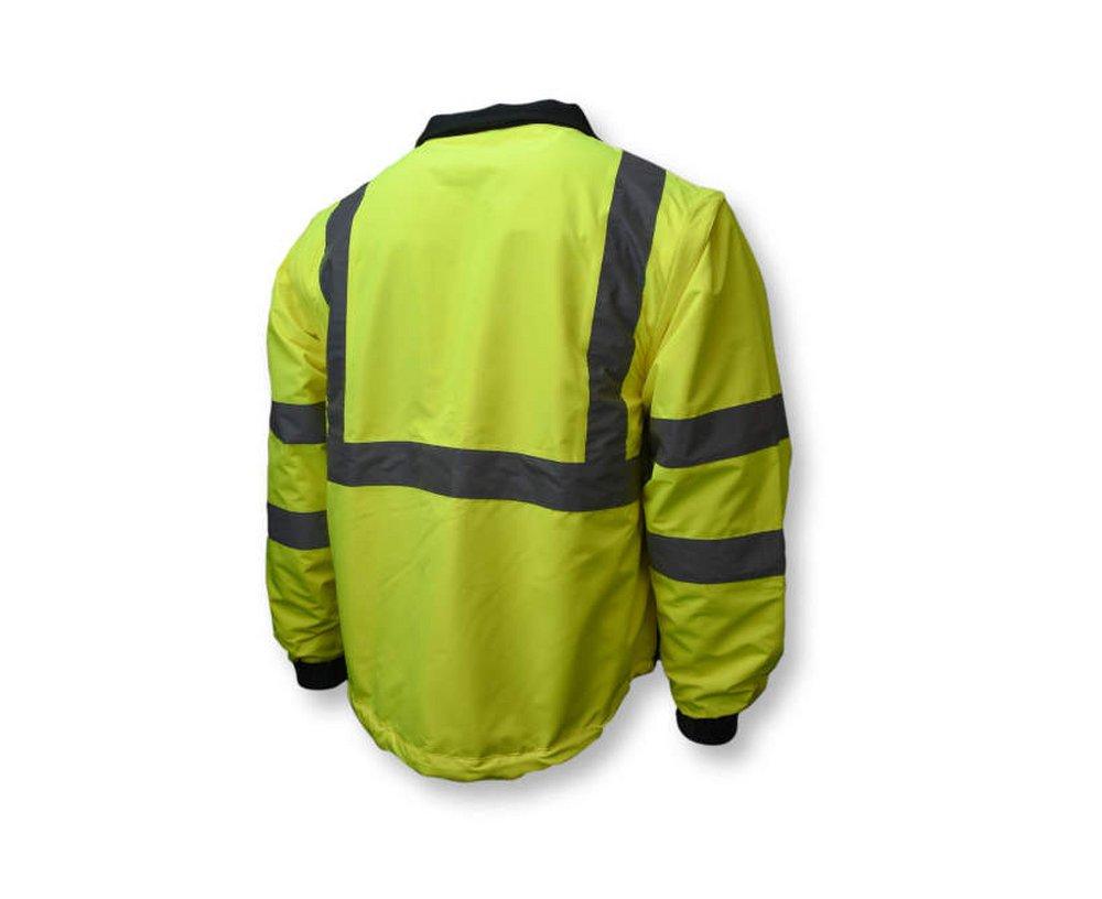 Radians Hi-Viz Green Polyester Windbreaker Jacket in Hi-Viz Green and Grey 