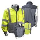 Radians Hi-Viz Green Polyester Windbreaker Jacket in Hi-Viz Green and Grey 