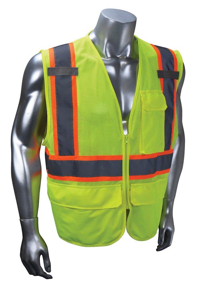 Radians Hi-Viz Green Polyester Surveyor Vest in Hi-Viz Green 