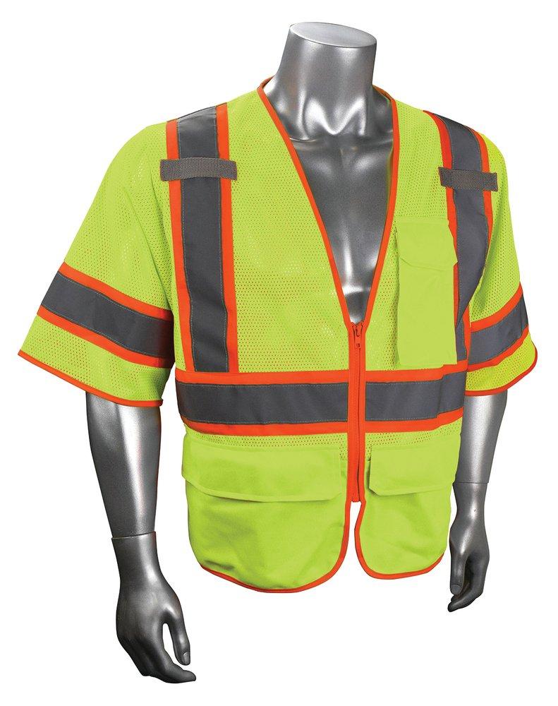Radians Hi-Viz Green Polyester Surveyor Vest in Hi-Viz Green 