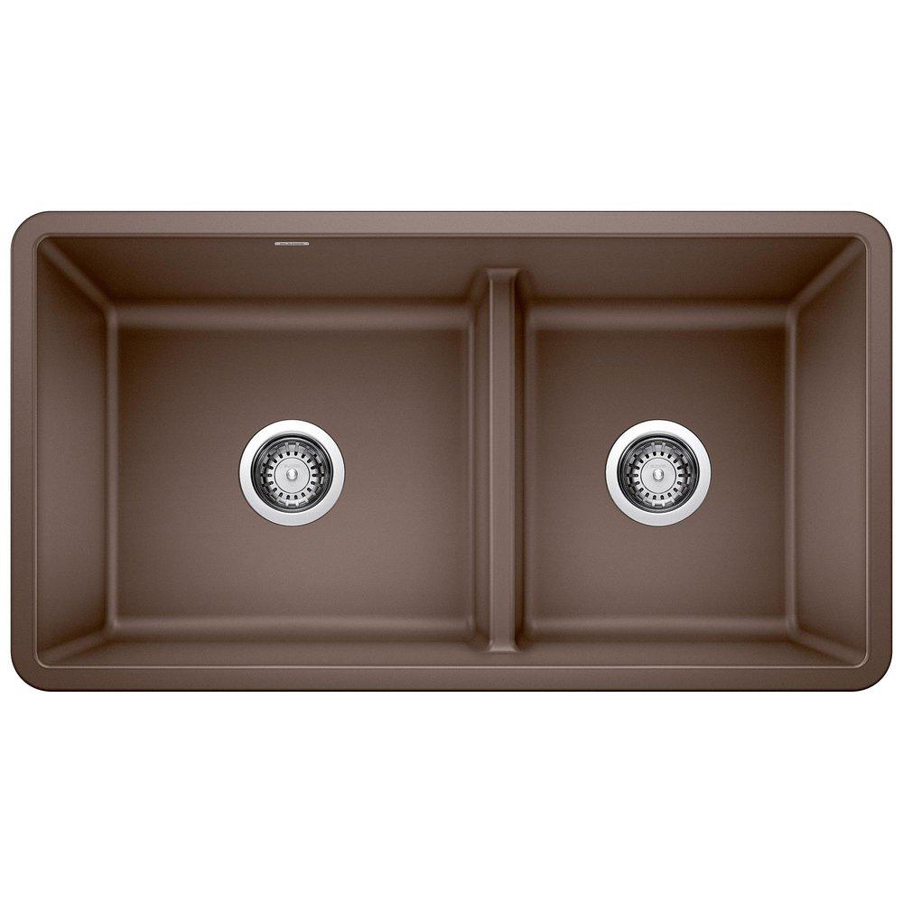 BLANCO Café 33 x 18 in. No Hole Composite Double Bowl Undermount Kitchen Sink 