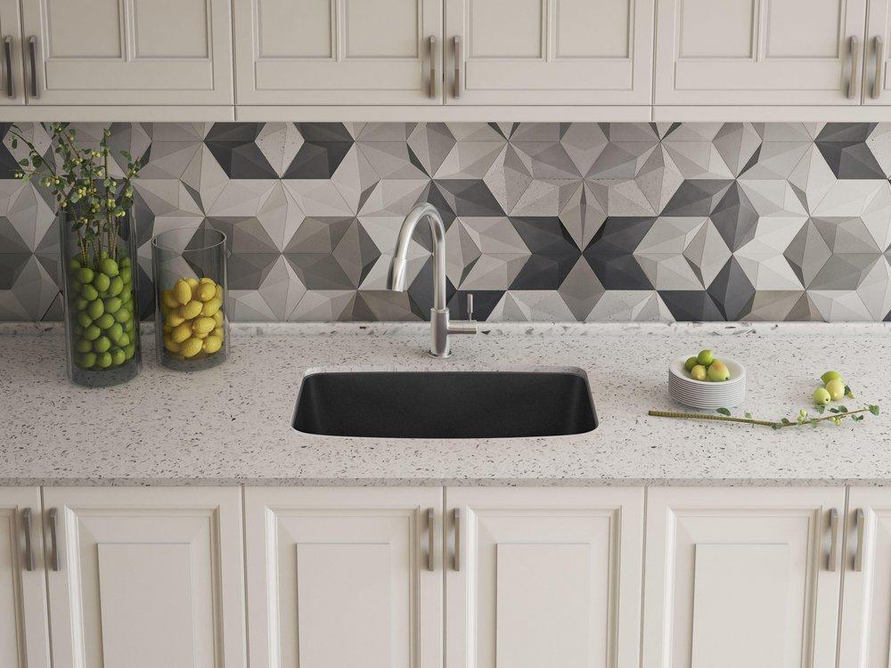 BLANCO Anthracite 27 x 18 in. No Hole Composite Single Bowl Undermount Kitchen Sink 