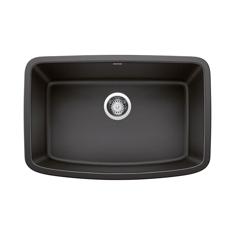 BLANCO Anthracite 27 x 18 in. No Hole Composite Single Bowl Undermount Kitchen Sink 