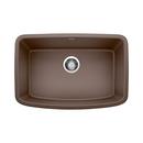 27 x 18 in. No Hole Composite Single Bowl Undermount Kitchen Sink in Cafe Brown