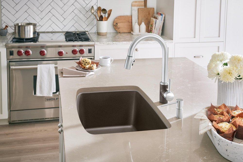 BLANCO Cafe 27 x 18 in. No Hole Composite Single Bowl Undermount Kitchen Sink 