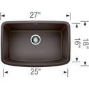 BLANCO Cafe 27 x 18 in. No Hole Composite Single Bowl Undermount Kitchen Sink 