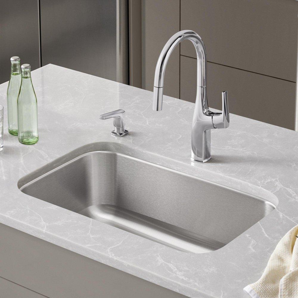 BLANCO Stainless Steel 32 x 18 in. No Hole Single Bowl Undermount Kitchen Sink 