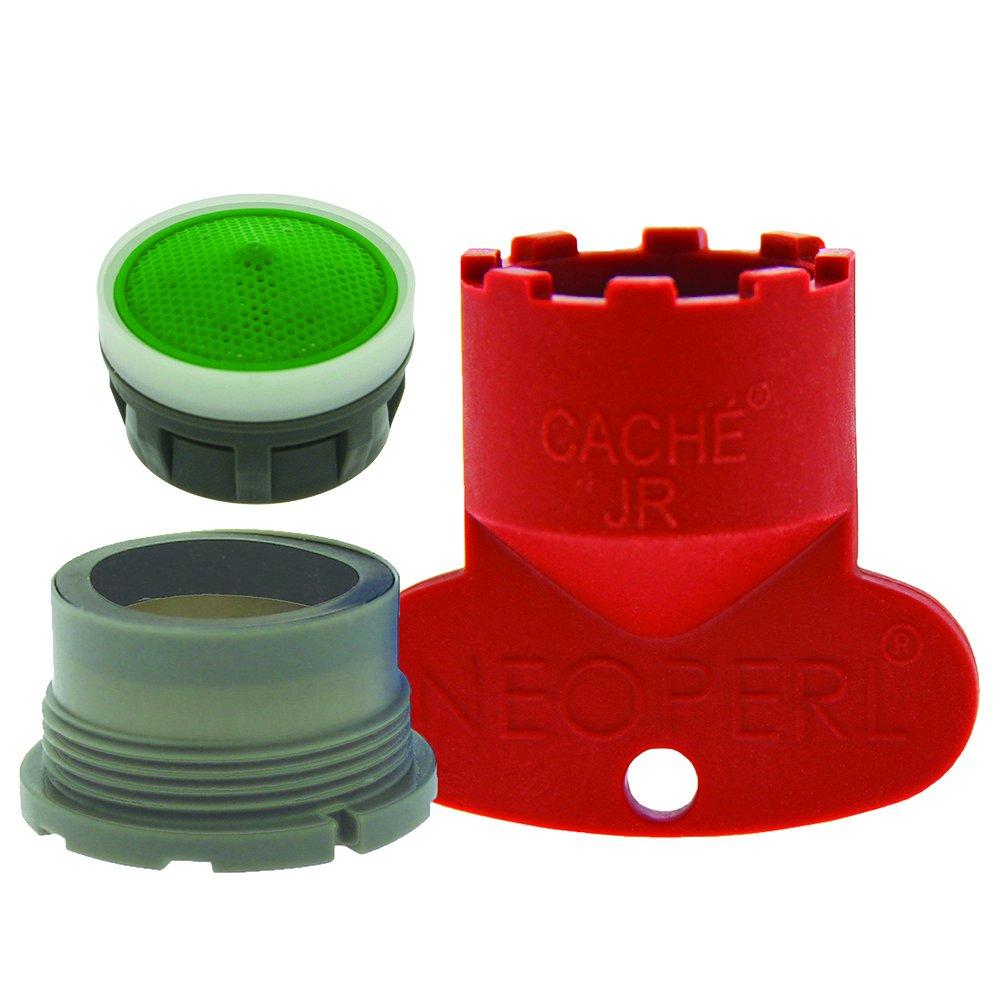 Neoperl Dark Grey Replacement Cache Aerator Kit with 1.5 gpm Junior Perlator Aerator, Key and Washer for Delta 