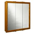 American Pride Oak 31-3/4 x 25-5/8 in. 3-Door Mirror Medicine Cabinet 